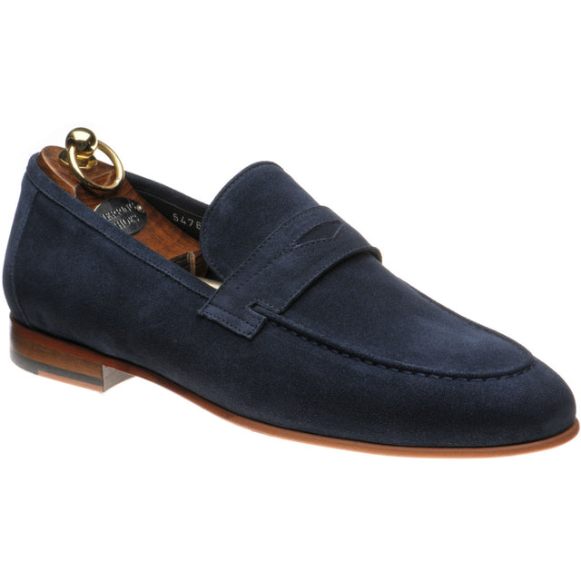 Herring Trovatore mens loafers in navy suede