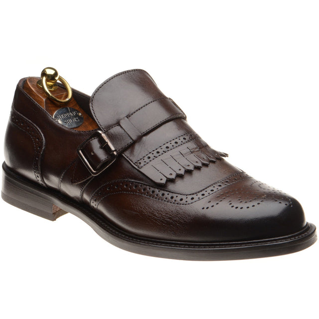 Herring Vecchio mens hybrid-soled monk shoes in dark brown calf