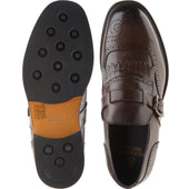 Herring Vecchio mens hybrid-soled monk shoes in dark brown calf