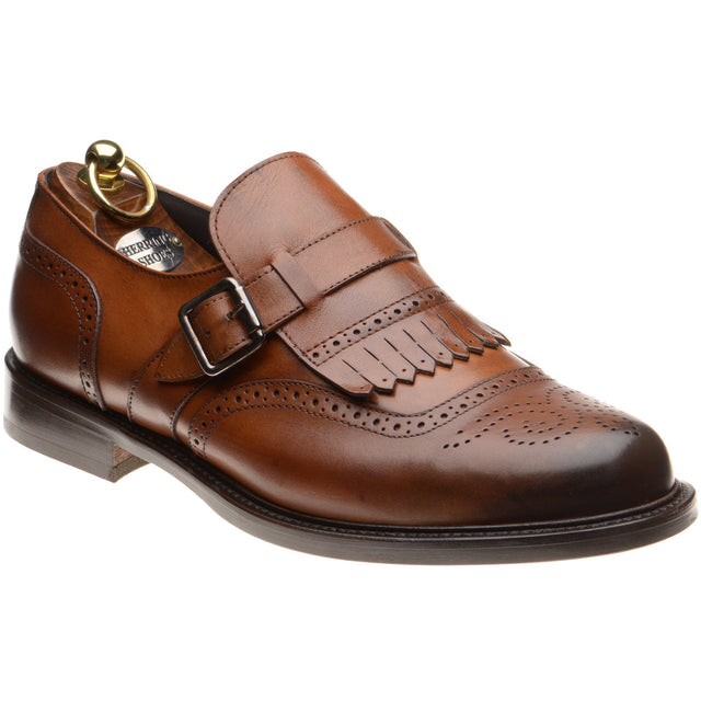 Herring Vecchio mens hybrid-soled monk shoes in tan calf