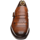 Herring Vecchio mens hybrid-soled monk shoes in tan calf
