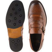 Herring Vecchio mens hybrid-soled monk shoes in tan calf (second)