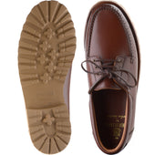 Herring Vilamoura mens rubber-soled deck shoes in brown pull up