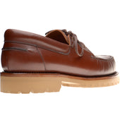 Herring Vilamoura mens rubber-soled deck shoes in brown pull up