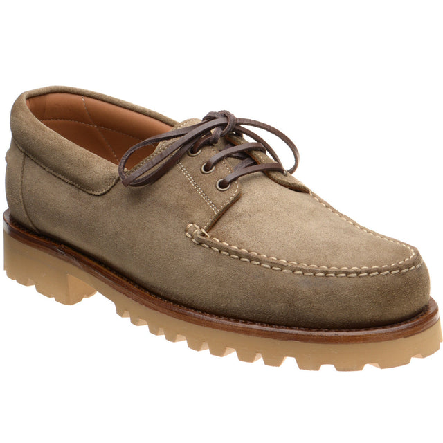 Herring Vilamoura mens rubber-soled deck shoes in taupe suede