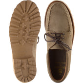 Herring Vilamoura mens rubber-soled deck shoes in taupe suede