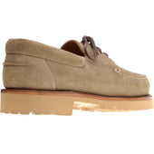Herring Vilamoura mens rubber-soled deck shoes in taupe suede