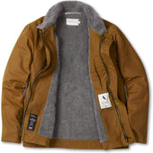 Herring Warm Lined Teddy Jacket by Peregrine in mustard