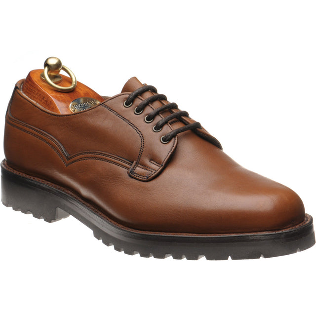 Herring Wasdale II mens rubber-soled Derby shoes in cognac horween