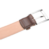 Herring Westminster Belt in brown calf silver buckle