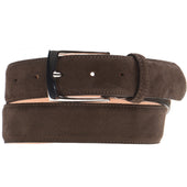 Herring Westminster Belt in dark brown suede nickel buckle