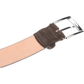 Herring Westminster Belt in dark brown suede nickel buckle
