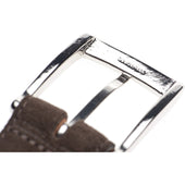 Herring Westminster Belt in dark brown suede nickel buckle
