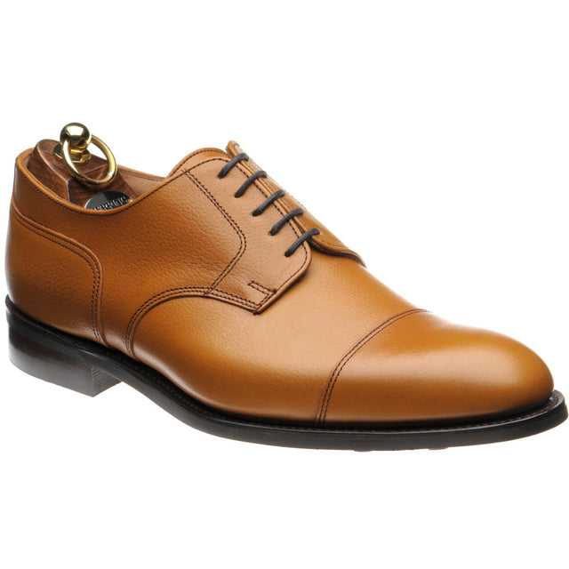Herring Westport mens rubber-soled Derby shoes in tan grain calf