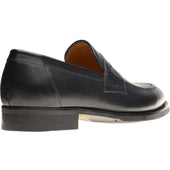 Herring William mens rubber-soled loafers in black calf