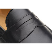 Herring William mens rubber-soled loafers in black calf