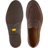 Herring William mens rubber-soled loafers in brown suede