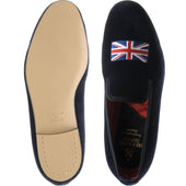 Herring Windsor mens house shoes in navy velvet