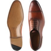 Herring Wordsworth mens semi-brogues in tan calf and grain
