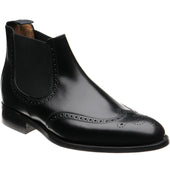 Herring Wye (Rubber) mens rubber-soled brogue Chelsea boots in black calf