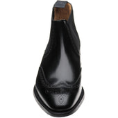 Herring Wye (Rubber) mens rubber-soled brogue Chelsea boots in black calf