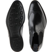 Herring Wye (Rubber) mens rubber-soled brogue Chelsea boots in black calf