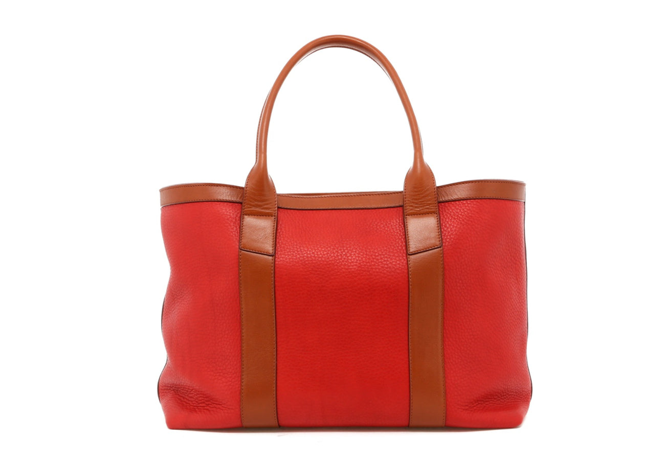 Large Working Tote - Hibiscus Soft Leather / Cognac Trim