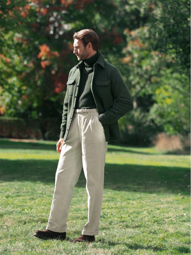 High Waisted Corduroy Trousers In Faro