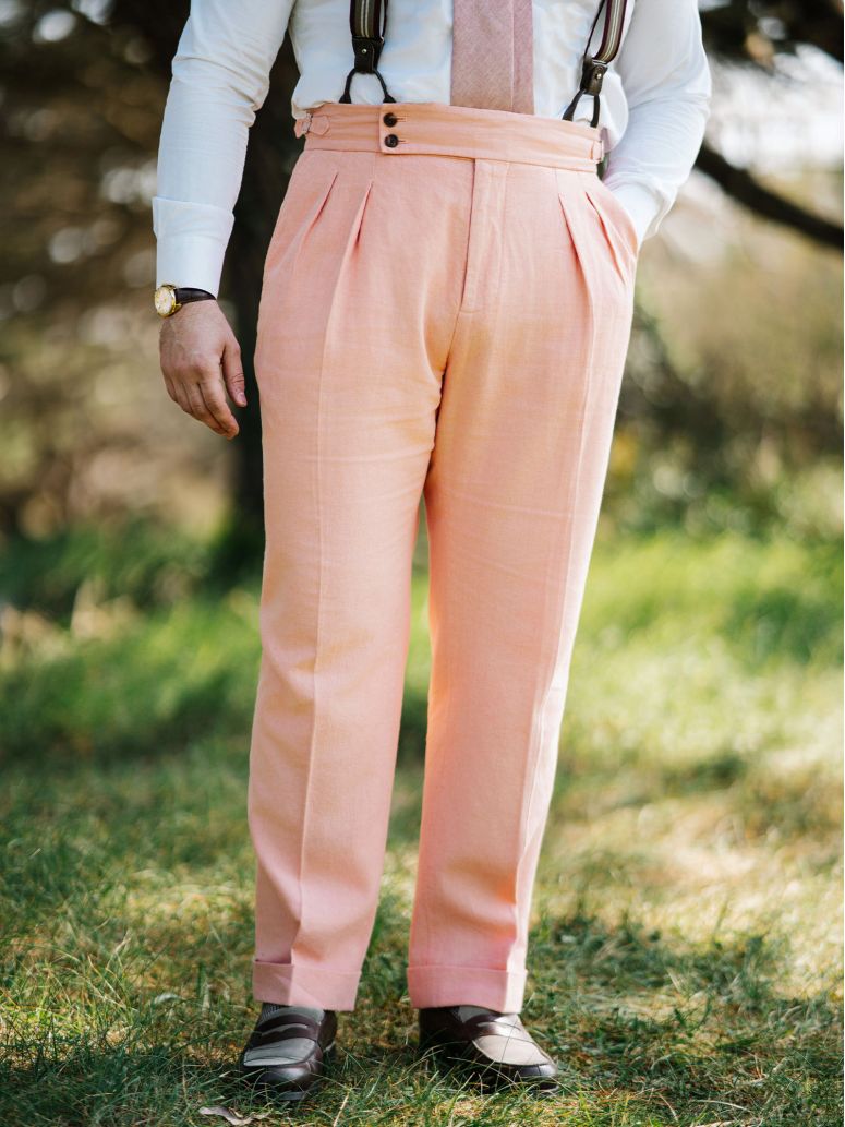 High Waist Pink Trousers Litha