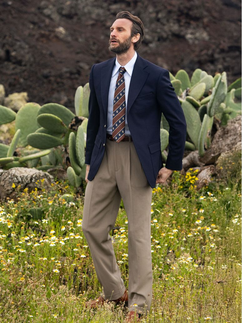 High Waisted Trouser In Summer Wool Faro