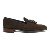 Highgrove II Wholecut Tassel Loafer in Bitter Chocolate Suede
