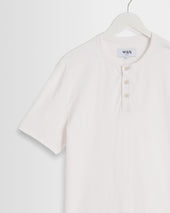 Hill Off White Slub Organic Cotton Henley T Shirt