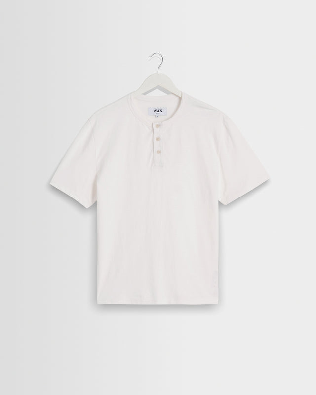 Hill - Off White Slub Organic Cotton Henley T-Shirt