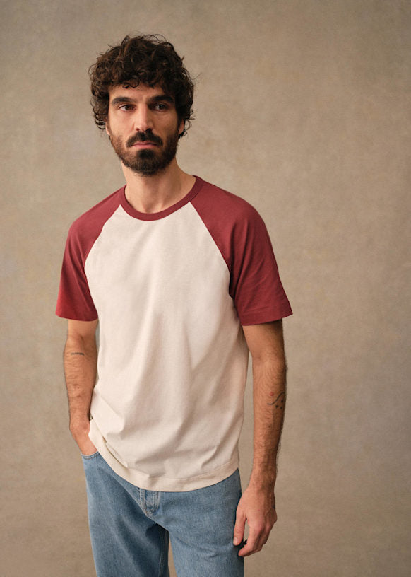 Anthony T-Shirt - Ecru / Dark Red