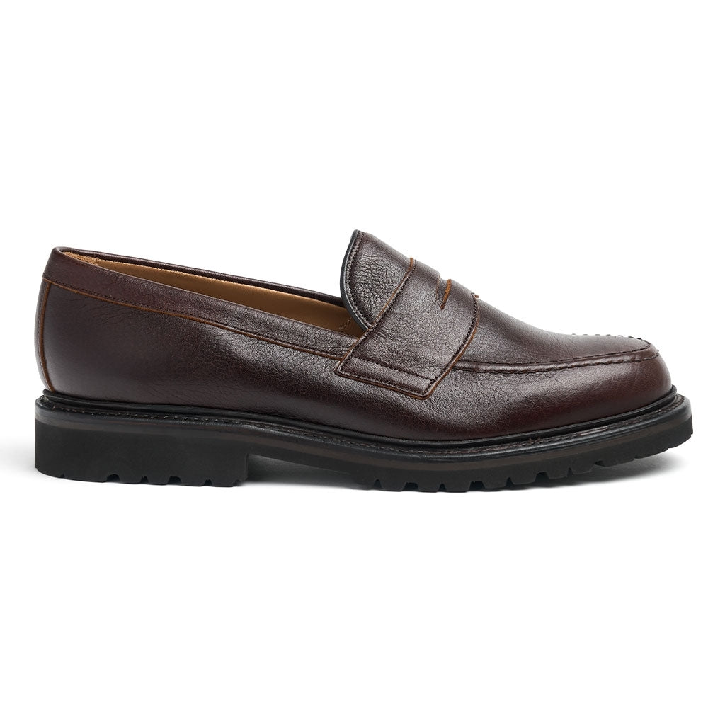Howard Gv Penny Loafer In Whiskey Kudu Leather