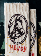 the "howdy" sock