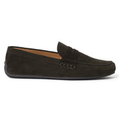 Hunt Driving Moccasin Shoe in Dark Brown Suede
