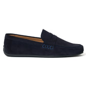 Hunt Driving Moccasin Shoe in Navy Suede