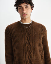 Hyatt Brush Cable Knit Crewneck Jumper