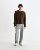 Hyatt Brush Cable Knit Crewneck Jumper