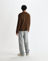 Hyatt Brush Cable Knit Crewneck Jumper