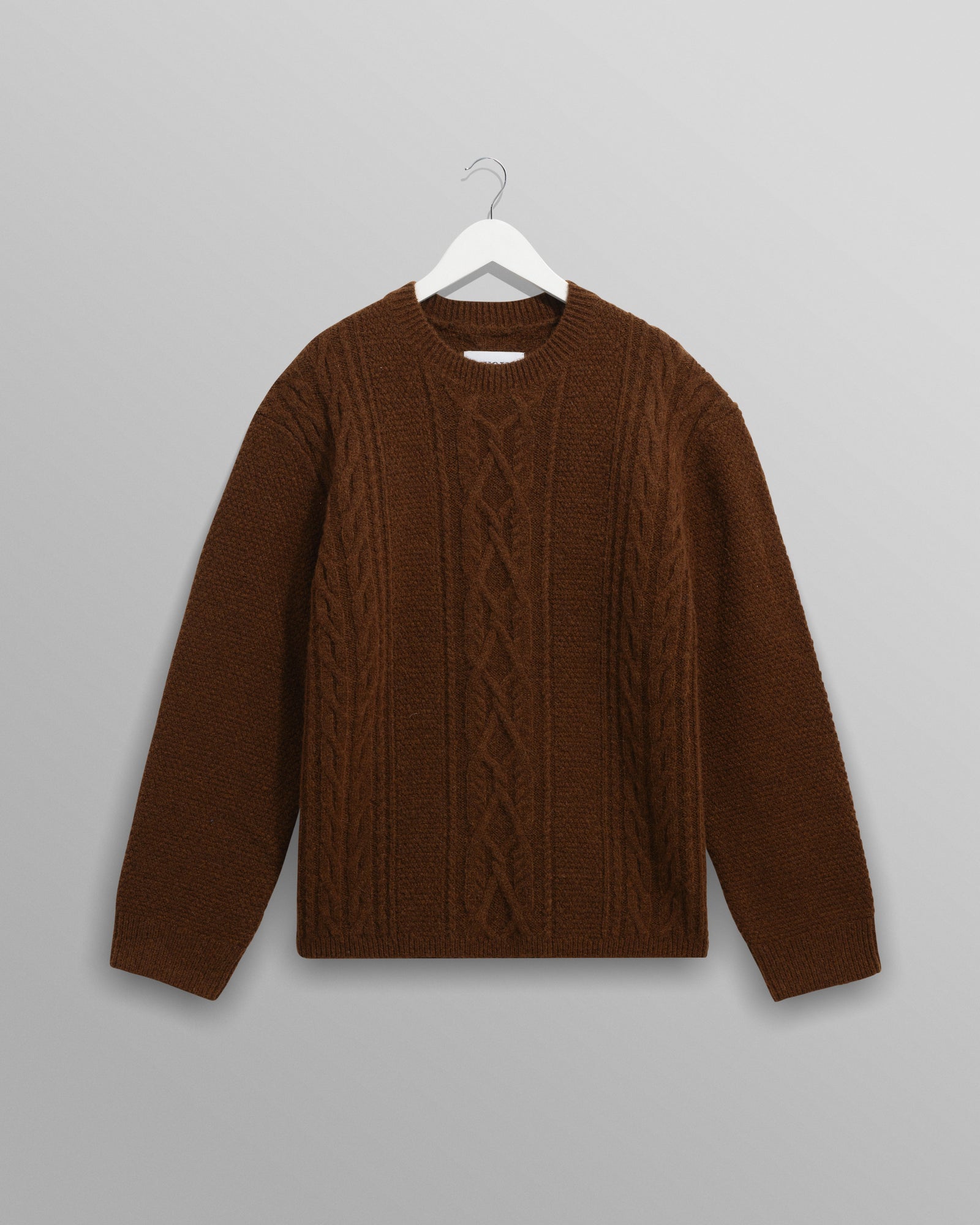 Hyatt Brush Cable Knit Crewneck Jumper