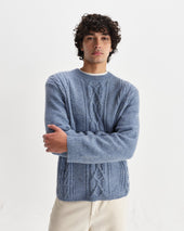 Hyatt Light Brush Cable Knit Crewneck Jumper