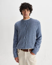 Hyatt Light Brush Cable Knit Crewneck Jumper