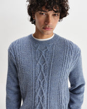 Hyatt Light Brush Cable Knit Crewneck Jumper