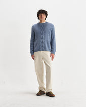 Hyatt Light Brush Cable Knit Crewneck Jumper