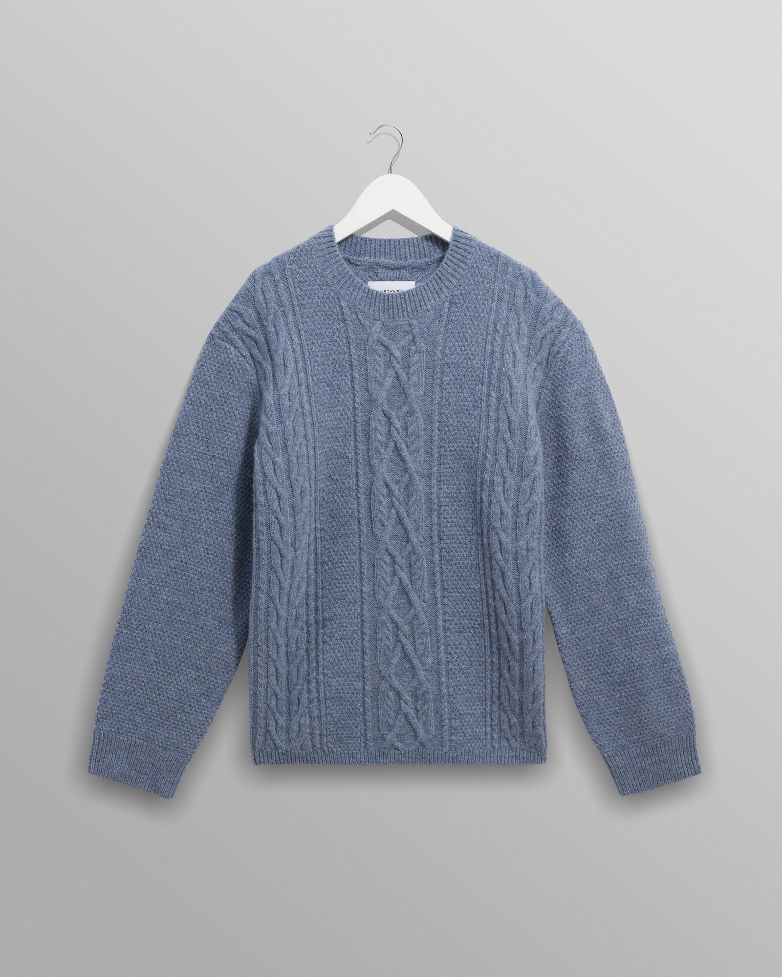 Hyatt Light Brush Cable Knit Crewneck Jumper