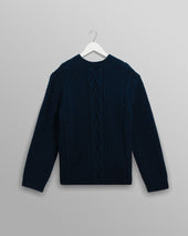 Hyatt Brush Cable Knit Crewneck Jumper