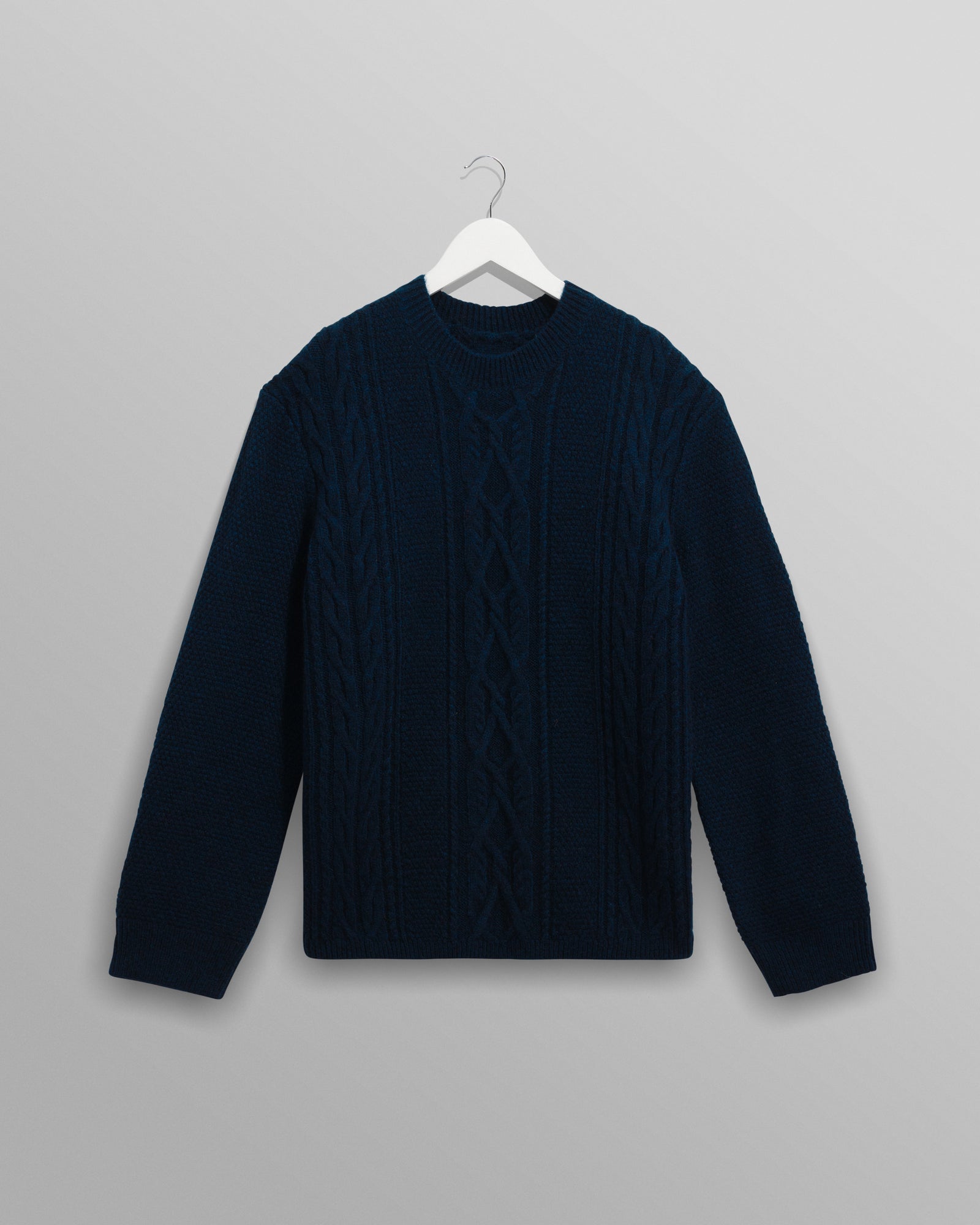 Hyatt Brush Cable Knit Crewneck Jumper