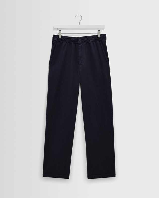 Hyde - Navy Organic Cotton Twill Straight Fit Trousers